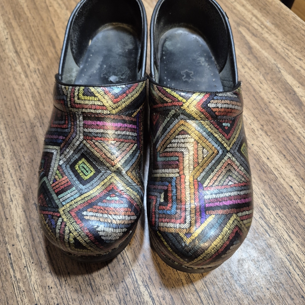 Dansko Multicolor Geometric Mules - image 1